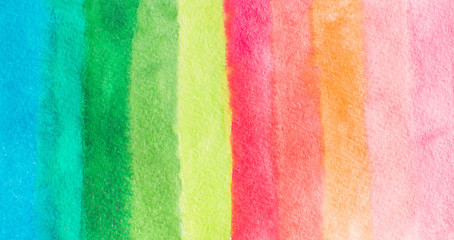 rainbow watercolor gradient color background. hand draw illustration . colored like blue, turquoise, green, emerald, red, peach, orange, pink, rose