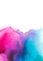 spectrum rainbow watercolor on white background, colored illustration of ultra violet, teal, green, magenta, blue and turquoise, purple, pink, emerald