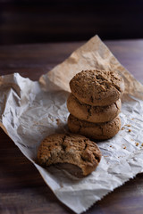 homemade cookies wooden background