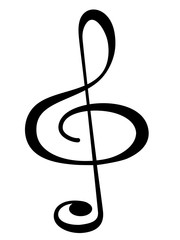 Obraz premium Ilustracja klucz wiolinowy