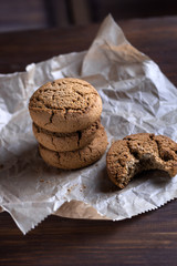 homemade cookies wooden background