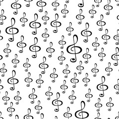 Treble clef seamless pattern