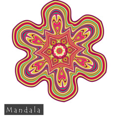 Made of thin lines detailed mandala.