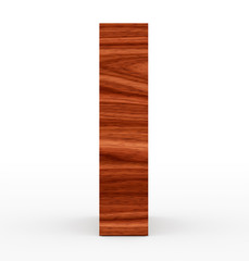 letter I 3d wooden isolated on white