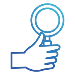hand with magnifying glass icon vector illustration design