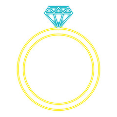 diamond ring wiyh neon lights vector illustration design