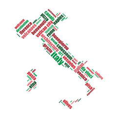 Map of Italy Tag Cloud