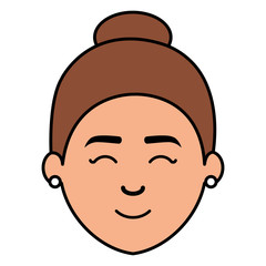 beautiful woman head avatar character vector illustration design