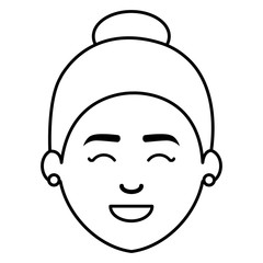 beautiful woman head avatar character vector illustration design
