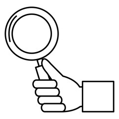 hand with magnifying glass icon vector illustration design