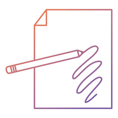 pencil write with paper documents vector illustration design