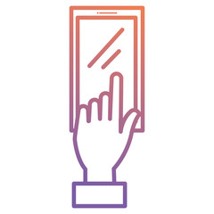 hand human with smartphone device isolated icon vector illustration design