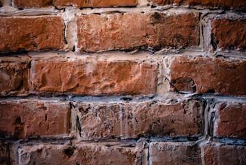 Texture of red bricks, loft style
