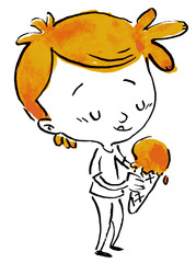 niño comiendo un delcioso helado