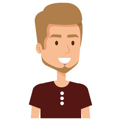 young man with beard avatar character vector illustration design