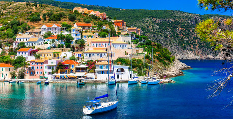 Amazing Greece - picturesque colorful village Assos in Kefalonia