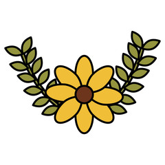beautiful wreath flower decorative icon vector illustration design