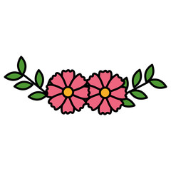 beautiful wreath flower decorative icon vector illustration design