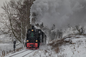 Dampflok Bieberlies im Winter
