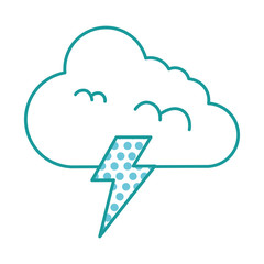climate cloud with thunder vector illustration design