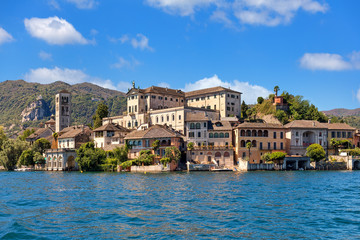 Fototapeta na wymiar San Giulio island on Lake Orta in Italy.