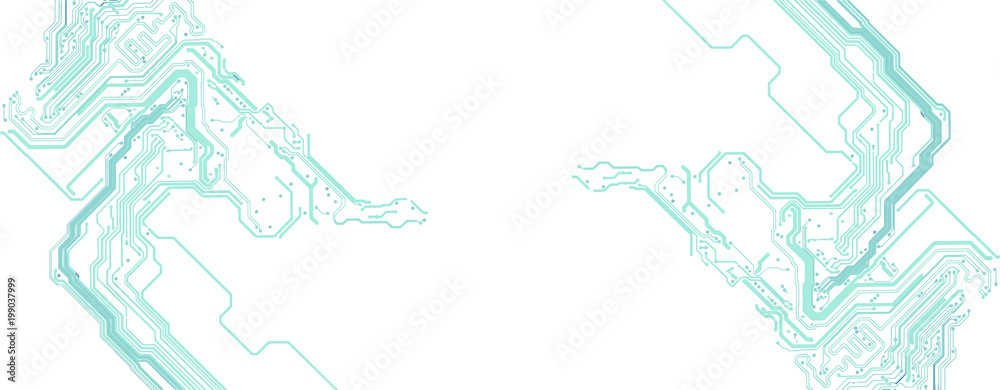 Fototapete abstract eps10 vector background with high tech circuit board. microchip background with simmetrical
