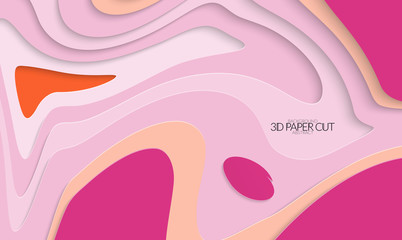 Abstract banner template with 3D paper cut art