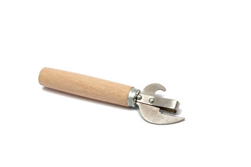 wooden can opener isolated on the white