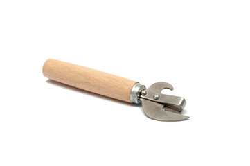 wooden can opener isolated on the white