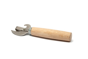 wooden can opener isolated on the white