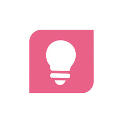 Pink light bulb symbol, vector illustration design