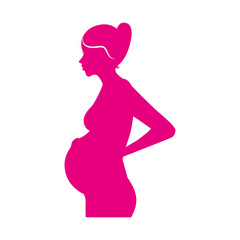 woman pregnancy silhouette icon vector illustration design