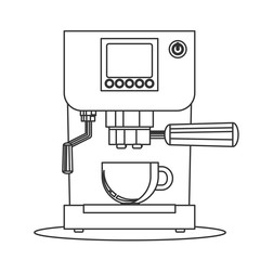 Contour icon coffee machine with a mug. Stock flat vector illustration.