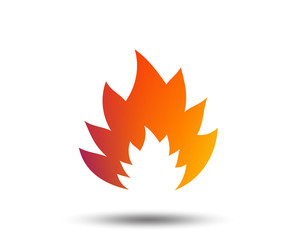 Fire flame sign icon. Heat symbol. Stop fire. Escape from fire. Blurred gradient design element. Vivid graphic flat icon. Vector