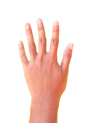 Fototapeta premium Number five hand gesture symbol