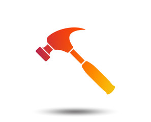 Hammer sign icon. Repair service symbol. Blurred gradient design element. Vivid graphic flat icon. Vector