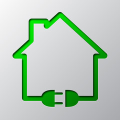 Paper art of the green house. Vector illustration.