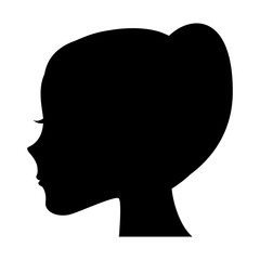 female head profile silhouette vector illustration design