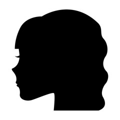 female head profile silhouette vector illustration design