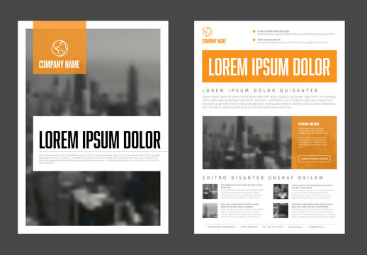 Modern orange business corporate brochure flyer design