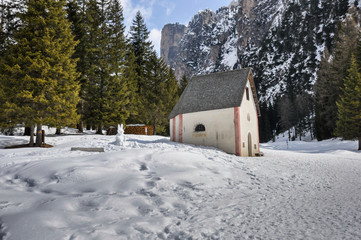 Mountain church on the alps
