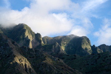 religious moment - sun in the mountains