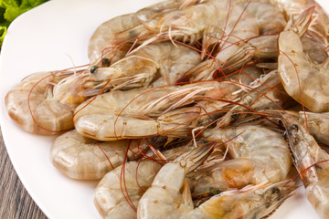 Raw king prawn