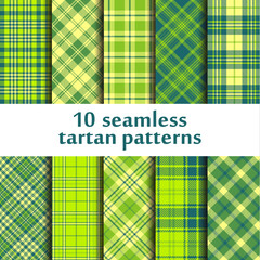 Set of seamless tartan patterns