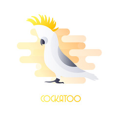 Icon with cockatoo in flat design on white background. Vector. © yanabear