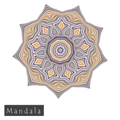 Made of thin lines detailed mandala.