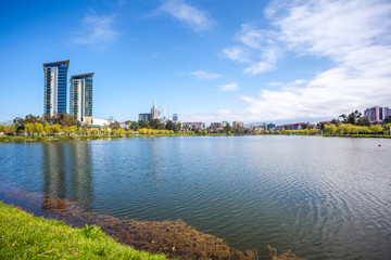 Obraz premium Panorama picture of the Nurigeli lake in Batumi