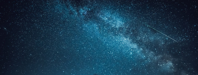 Clear night sky with stars background. Starry sky with Milky Way