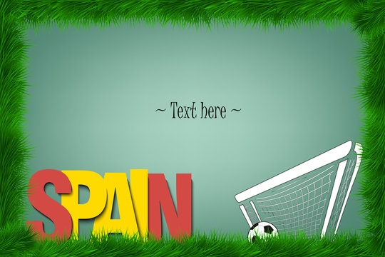 Frame. Spain and a soccer ball at the gate