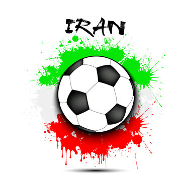Soccer ball and Iran flag